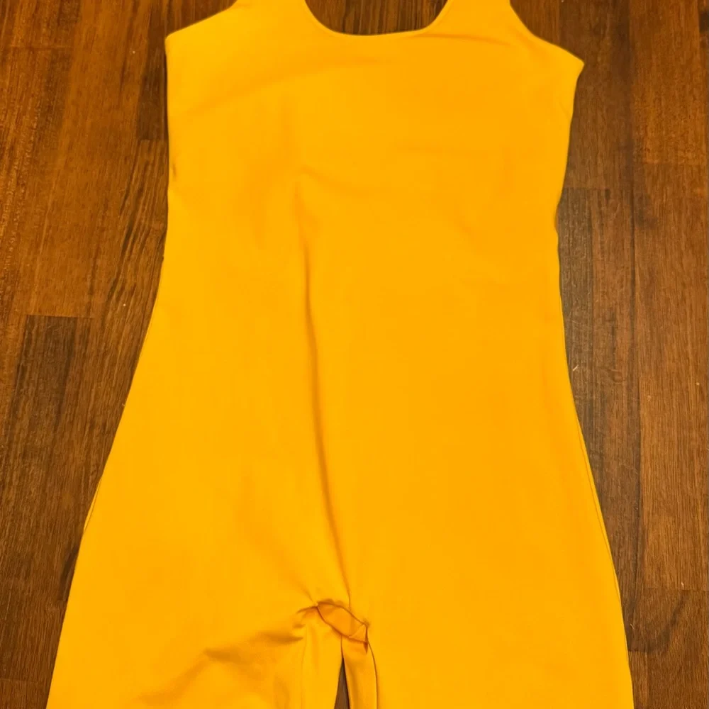 Madewell Girlfriend Collective Bike Unitard in Golden Yellow - Picture 6 of 10